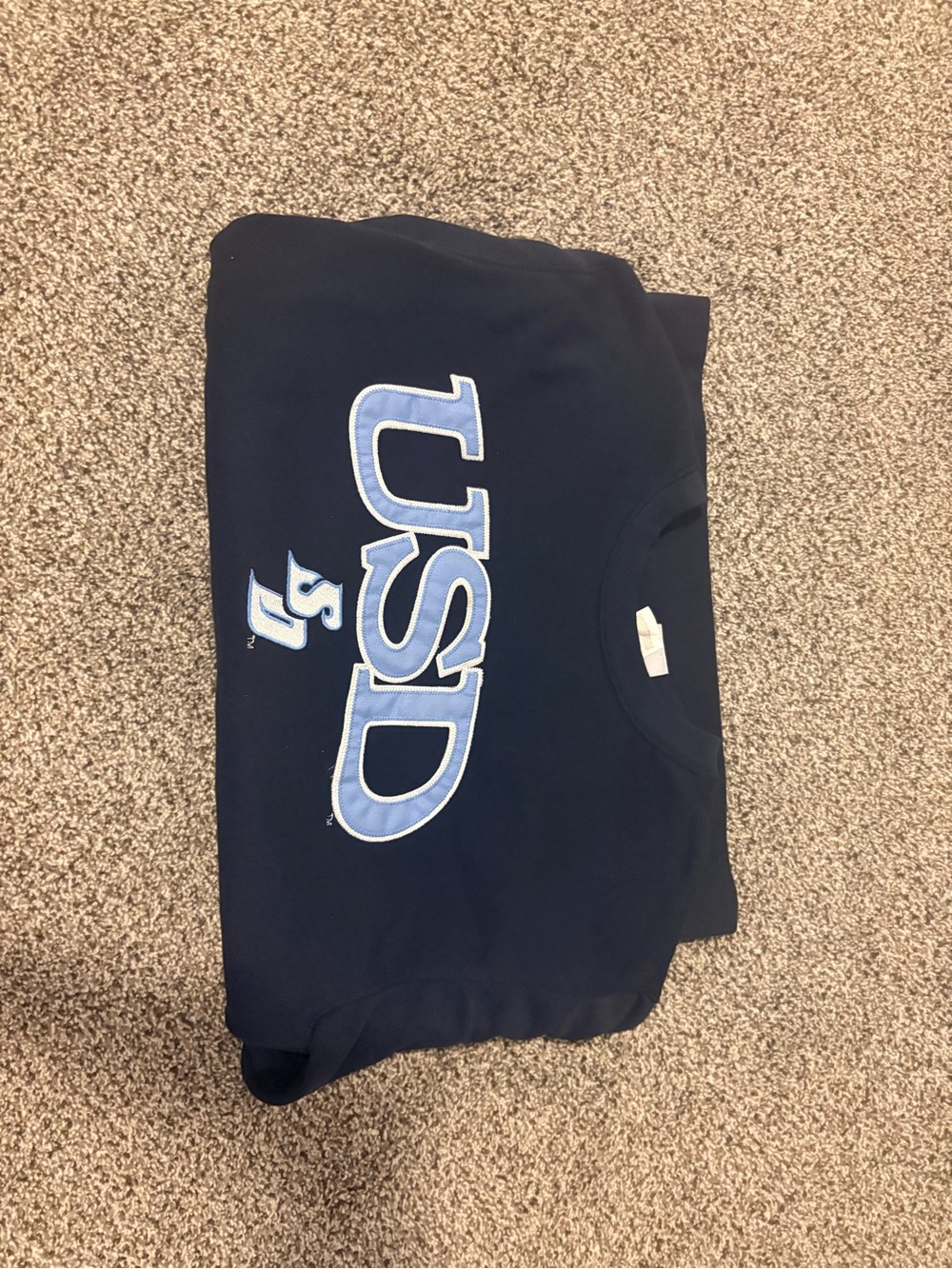Champion Navy Crewneck with Light Blue Accent
